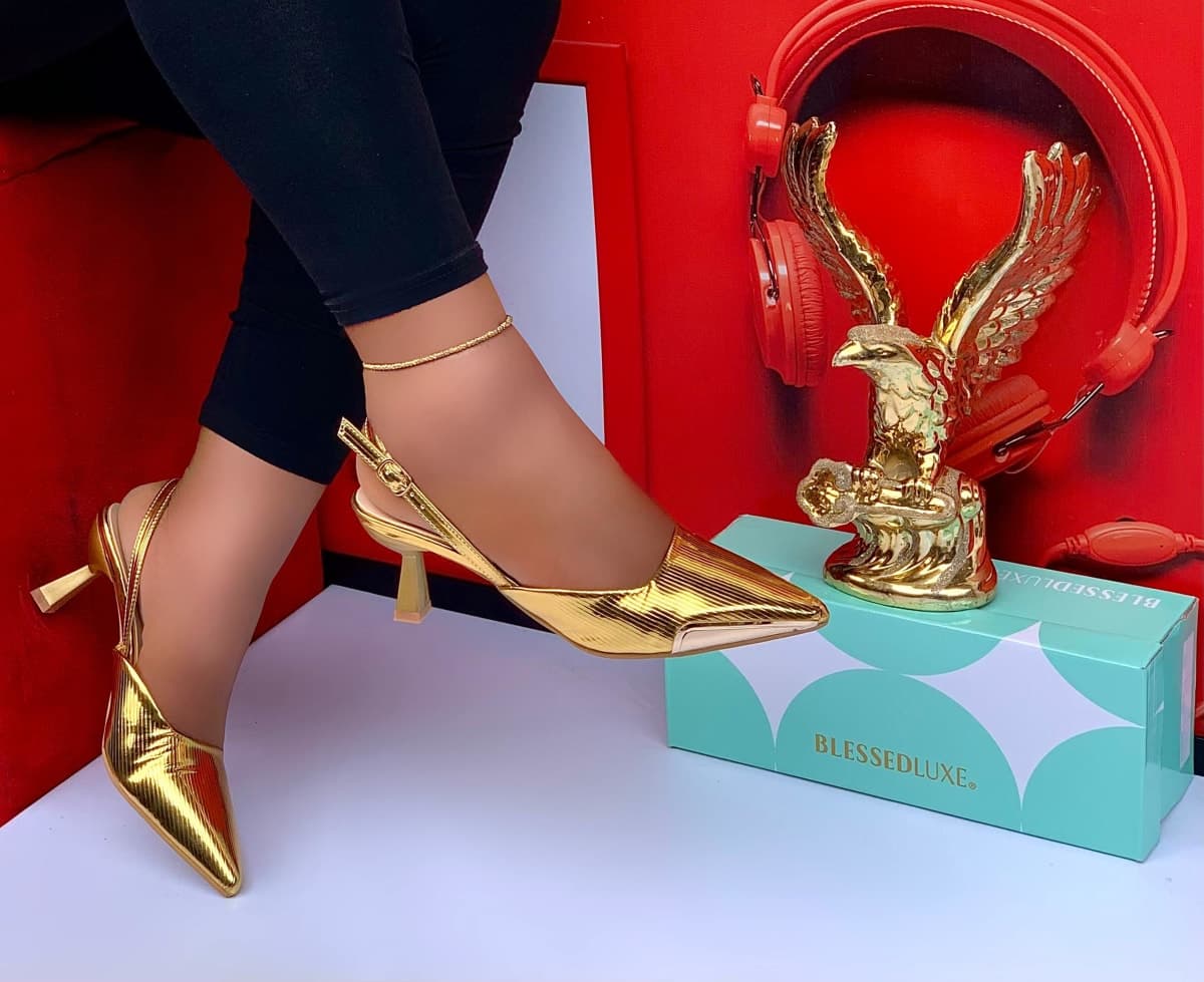 Gold Blessedluxe High heel cover shoe